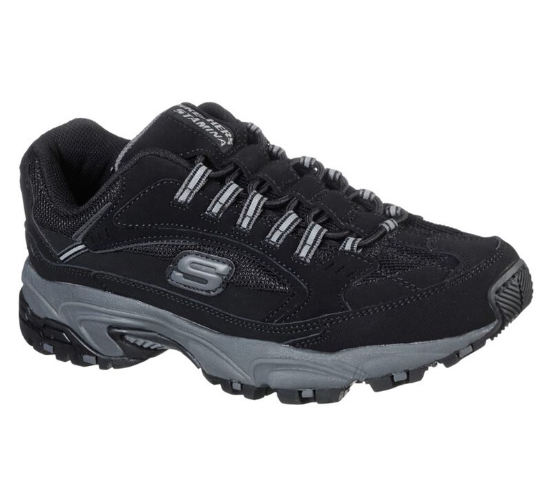 Skechers Stamina - Woodmer - Mens Slip On Shoes Black/Grey [AU-UV4416]